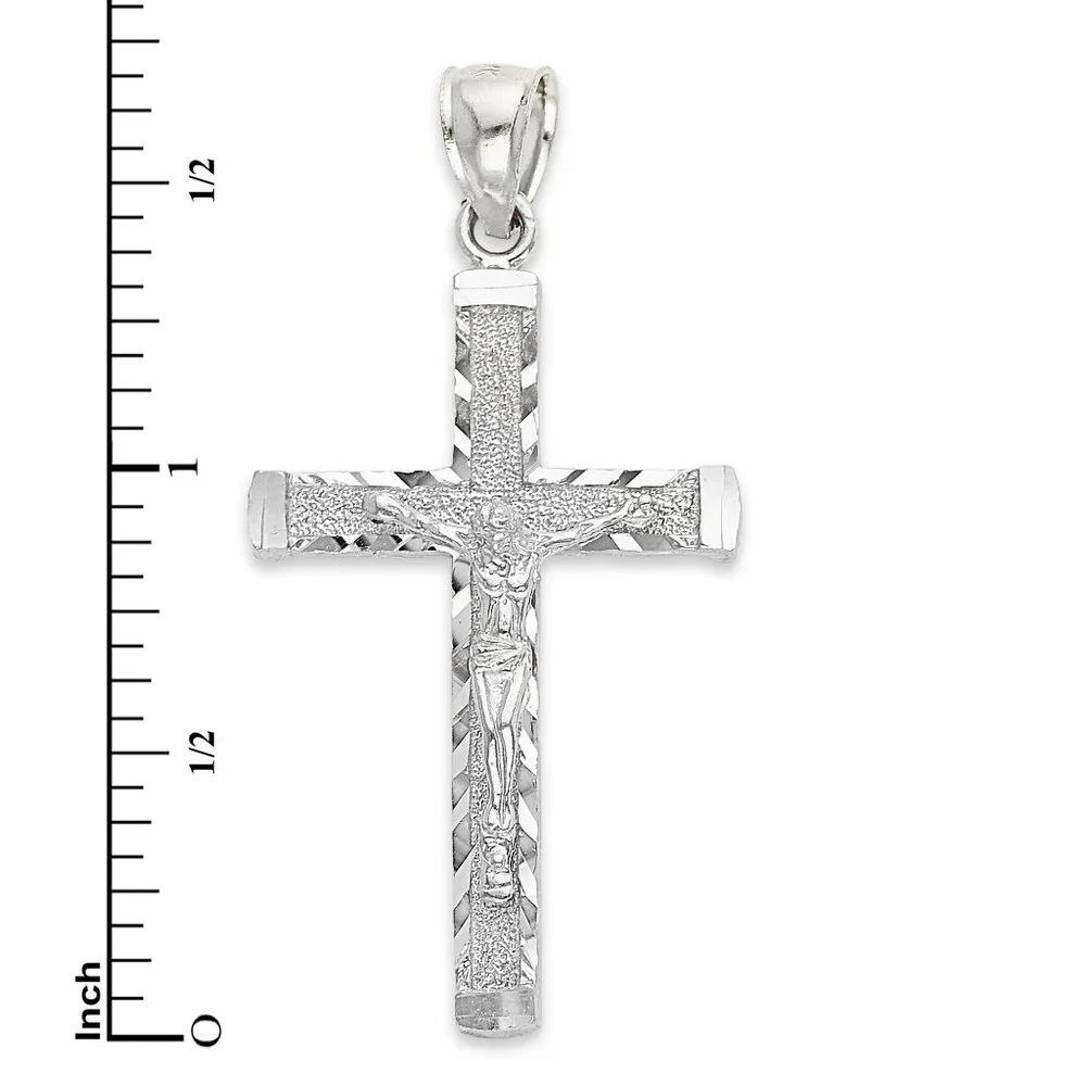 925 Sterling Silver Crucifix for Men - Silver Cross Pendant